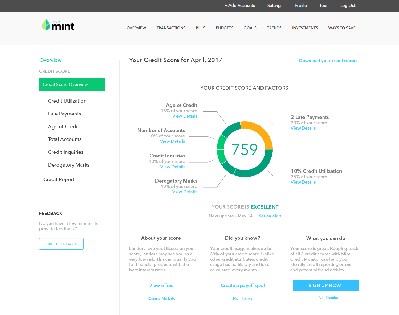 Credit Score Hero Module concept